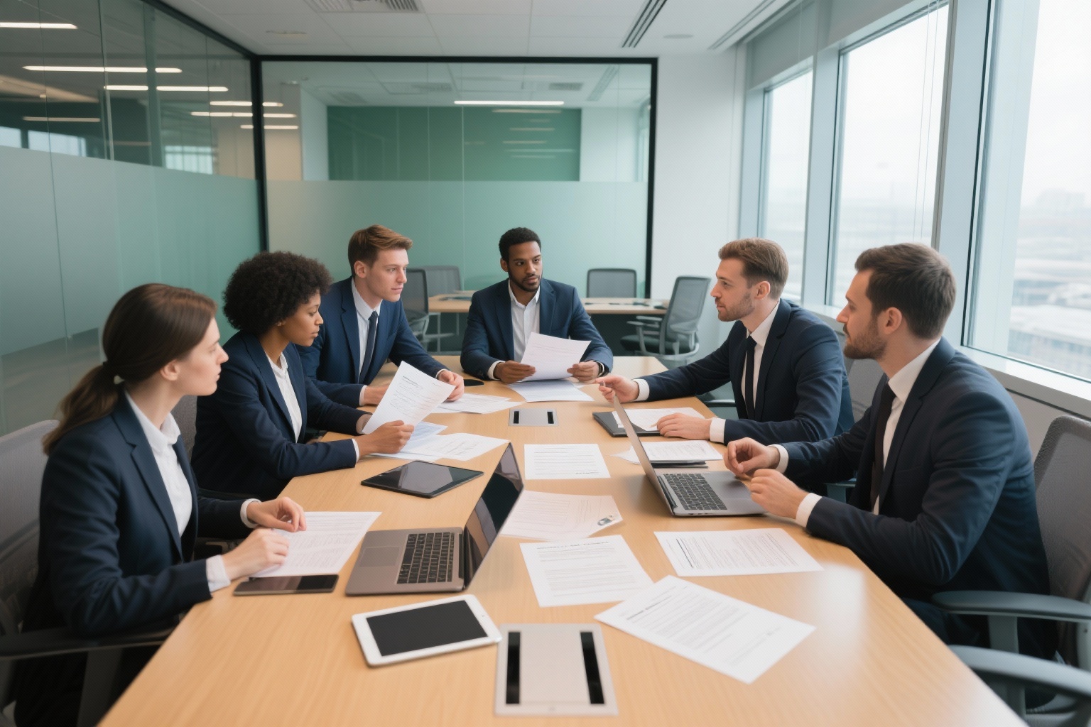 Professional contract management team collaboration